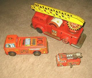 Vintage Tinplate Fire Engines.  