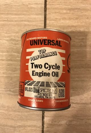 Vintage 2 Cycle Motor Oil Can Universal Top Performance