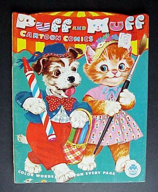 Vintage Puff And Muff Cartoon Comics 1963 Coloring Book Merrill 4824 Price 7c