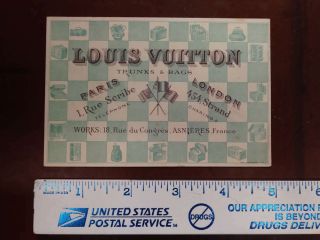 London Paris Louis Vuitton Trunks And Bags Vintage Trade Card Aa823