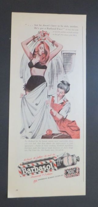 Print Ad 1946 Barbasol Shaving Cream Pinup Wedding