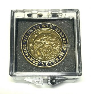 Vietnam War Veteran Hat Lapel Pin With Case 50th Anniversary Commemorative Eagle