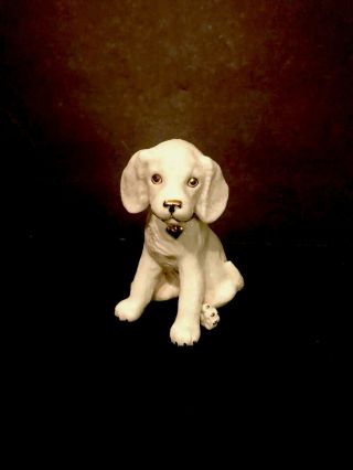 Lenox Porcelain Puppy Dog Figurine Ivory & 24k Gold Accent.  Euc.