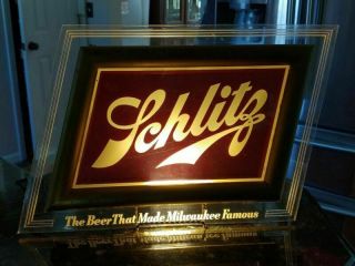 Vintage Schlitz Light Up Beer Sign Rare Man Cave Bar