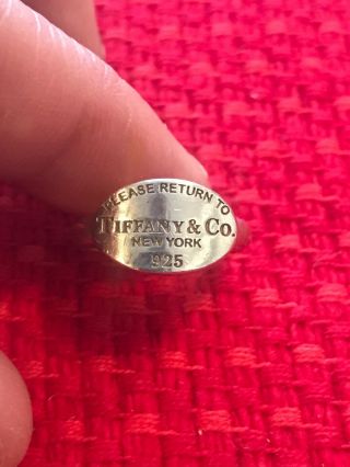 Vintage Tiffany & Co York 925 - Please Return To - Sterling Silver Ring Sz 5