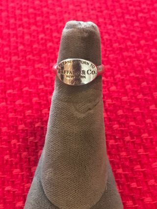 Vintage Tiffany & Co York 925 - Please Return To - Sterling Silver Ring Sz 5 2