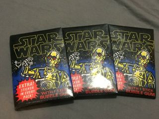 (3) 1977 Topps Star Wars Series 1 Wax Packs