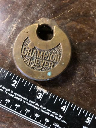 Vintage Brass 4 Lever Champion Lock