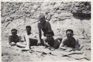 Vintage Photo Shirtless Young Men On Beach Bathing Suit Group Of Guys Gay Int