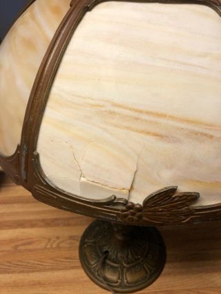Antique Bent Slag Glass Lamp 3