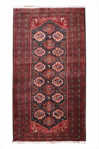 3x6 Wool Antique Red Hand Knotted Tribal Distressed Oriental Vintage Area Rug