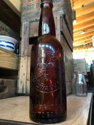 Vintage Amber Beer Bottle Pabst Brewing Milwaukee Wisconsin Brewery