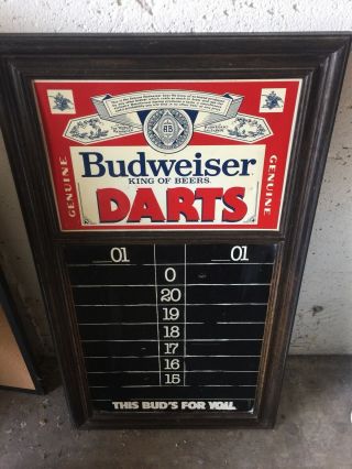 Vintage Budweiser Pub Master Dart Board Sign Cricket Darts Scoreboard Bar Score 3