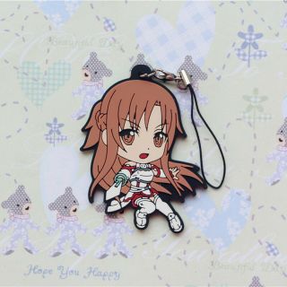 Anime Sword Art Online Sao Cosplay Asuna Pvc Figure Cell Phone Strap Charm C
