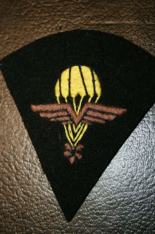 French France Libre 1st Rcp Parachute Wing Badge Early Type Cotton
