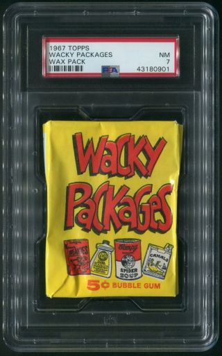 1967 Topps Wacky Packages Wax Pack Psa 7 (nm)