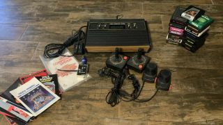 Vintage Atari 2600 Console System Bundle - Games,  Joysticks,  Authentic
