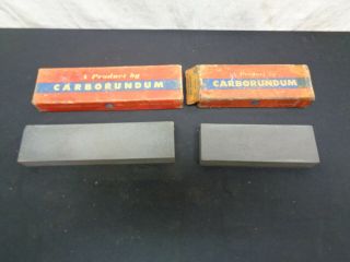 2 Vintage Carborundum Knife Sharpening Honing Oil Stones (hky52 - 315)
