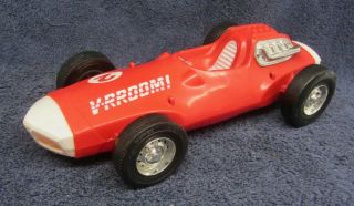 Vintage 1963 Mattel V - Rroom Racer Red Whip Indy Race Car 14 " Long Made In Usa
