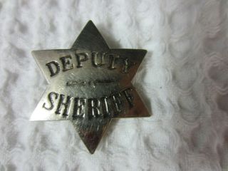 Vintage " Deputy Sheriff " Play Metal 6 Pointed Star Badge