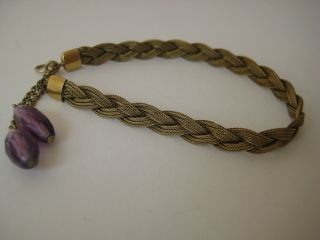 Vtg Foster & Bailey Bracelet Chain Antique F&b Old Victorian 1/10 Gold Amethyst