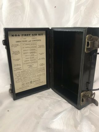 Vintage Industrial Mine Safety Appliances Msa First Aid Kit Box Medical