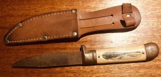 Vintage Niagara Falls Souvenir Fix Blade Hunting Knife Made In Germany