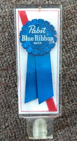 Vintage Pabst Blue Ribbon Beer Acrylic Tap Knob Pull.