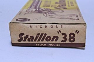 VINTAGE NICHOLS STALLION 38 CAP GUN SIX SHOOTER W/ BOX 2