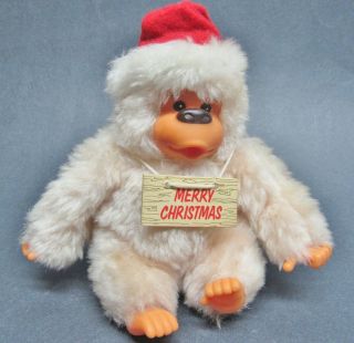 Vintage Baby Gonga Christmas Plush Monkey Russ Berrie Plush Monchichi Toy Doll