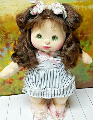 Vintage " My Child " Doll,  Brown Long Hair W/ Two - Top Knots & Green Eyes 