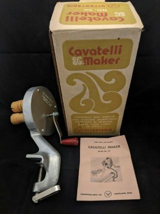 Vintage Vitantonio Cavatelli Gnocchi Pasta Maker 50 Hand Crank Box