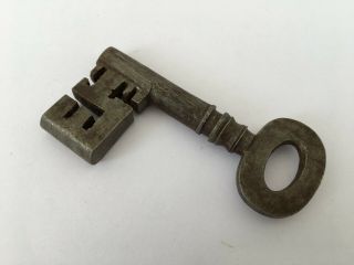 Old Vintage Iron Big Miniature Padlock Lock Ornate Key Very Unusual Collectible