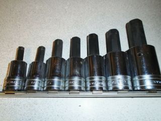 Snap - On Tool 7 Pc Set 1/2 " Dr Sae Hex Key Allen Wrench Socket Set 5/16 " - 3/4 " Usa