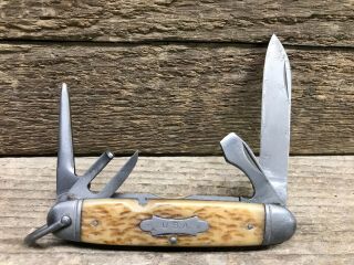 Vintage Camillus Folding Pocket Knife Knive 4 Blades