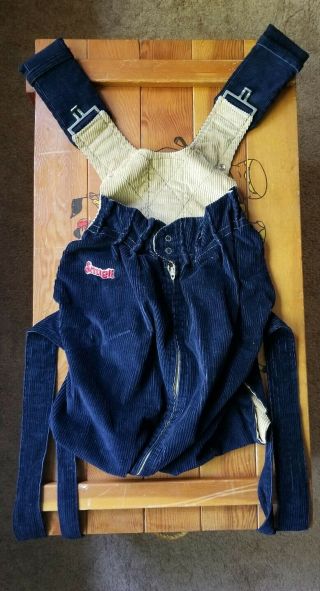 Vintage Snugli Baby Dog Carrier Blue Corduroy Backpack Prop Collector