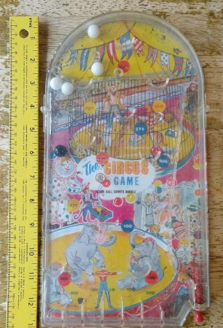 Vintage Wolverine Toy Company Circus Pinball Game