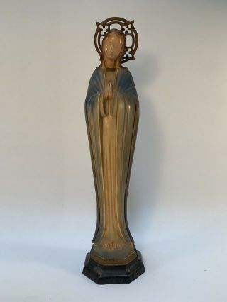 Vintage 12 " Plastic Virgin Mary Religious Statue Figurine