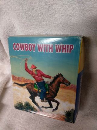 Retro Metal Wind - Up Cowboy On A Horse With A Whip And Key In The Box