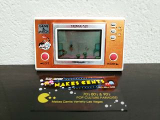 Vintage Nintendo Game & Watch Tropical Fish Handheld Electronic Wide Screen 1985