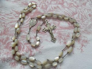 Antique French Rosary - Mother Of Pearl