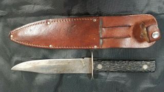 Vintage Imperial Usa Fixed Blade Knife With Sheath