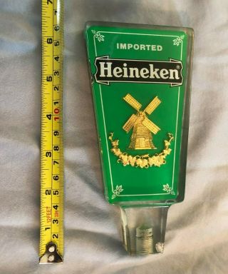 Vintage Heineken Beer Tap Handle W Windmill Logo - Imported Beer