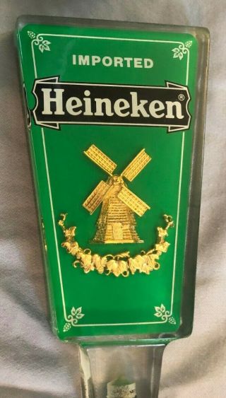 VINTAGE HEINEKEN Beer Tap Handle w Windmill Logo - Imported Beer 3