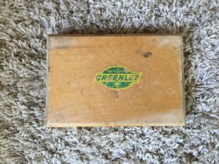 Vintage Greenlee Set Of 3 Bevel Edge Chisel Tools In Wood Box