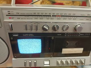 Montgomery Ward Vintage Boombox TV AM/FM Radio Ghetto Blaster JSA 3998 2