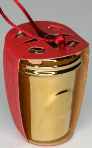 Starbucks 2014 Holiday Christmas Ornament,  Gold To - Go Cup,  Ceramic Shiny