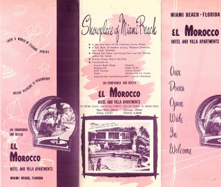 El Morocco Hotel & Villa Apartments Miami Beach Florida 1950 