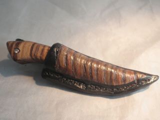 Swedish Custom Hand Made Miniature Dagger W Leather Sheath Knife Blade