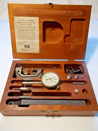 Vintage Lufkin 299a Or 399a Universal Dial Test Indicator Wood Case